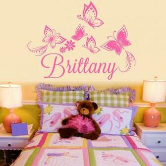 Flower Personalized Custom Name Vinyl Decal Beauty Girl Wallpaper
