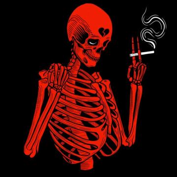 Red Skeleton Art Print By Danielevicentini X Small