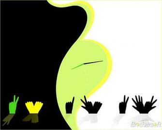 Alien Fingers Clock Screensaver