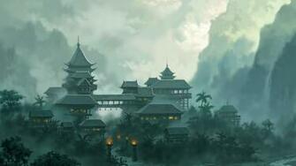 Asian Oriental Fantasy Art Temple Church Cathedral Architecture