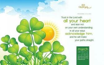March Trust In The Lord Desktop Calendar Wallpaper