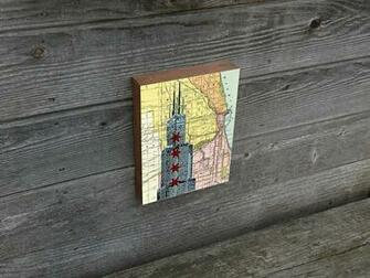 Amazon Chicago Wood Block Art Print Willis Tower Sears