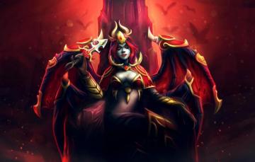 Wallpaper Girl Wings The Demon Art Horns Dagger Throne