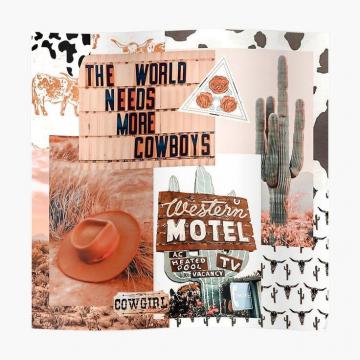 Western Cowgirl Collage Art Yeehaw Poster By