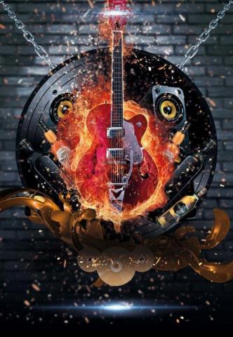 Cool Hot Guitar Show Posters Psd Layered Background Music