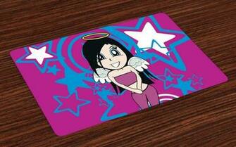 Amazon Lunarable Angel Place Mats Set Of Cartoonish Teen