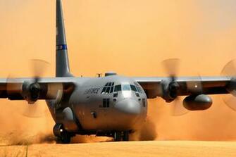 Wallpaper Lockheed C Hercules Plane Aircraft Landing Dust