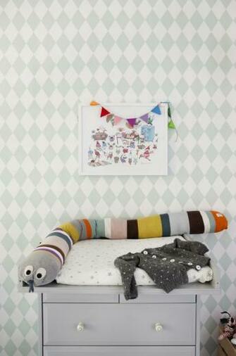 Ferm Living Grey Harlequin Wallpaper