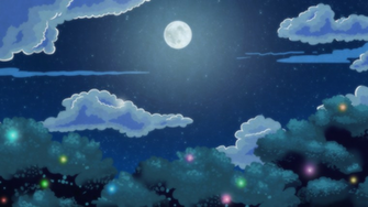 Anime Forest At Night Background By