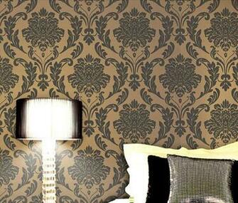 Color Grey Beige Damask Embossed Textured Flocking Background