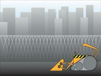 Bulldozer In The City Powerpoint Templates Industrial Ppt