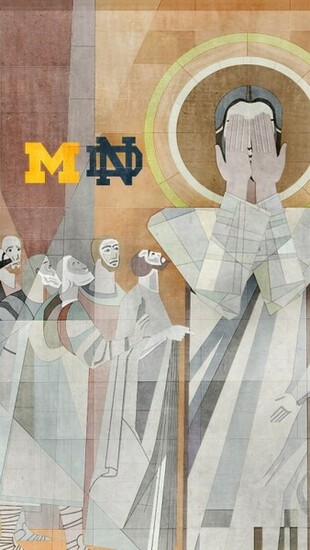 ToucHDown Jesus Facepalm Guy Game Michigan Football Fan