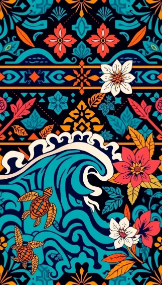 Polynesian Tribal Wallpaper