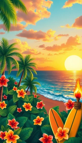 Hawaiian Wallpaper Clip Art