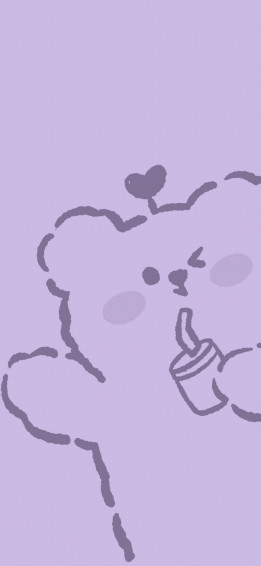 Winterbear On Wallpaper Purple Butterfly