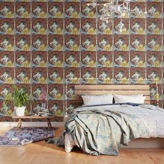 Alphonse Mucha Girl With Easel Wallpaper By Alexandra