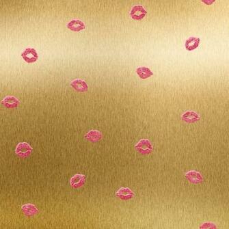 Gold Foil With Pink Smooches Wallpaper Wall Sticker Outlet