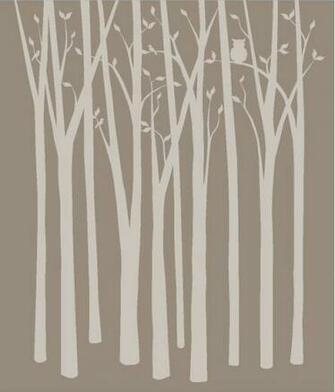 Birch Tree Silhouette Mural Paint By Number Children S Murals
