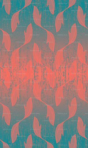 Coral And Turquoise Ombre With Feathers Wallpaper