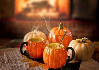 T015 Photo Pumpkin Spice Latte Postcards Market