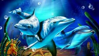 Dolphin Sunbeams Exclusive HD Wallpaper