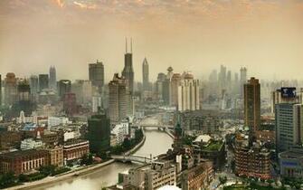 Shanghai City Centre Desktop Wallpaper Pre Wallcaper Net