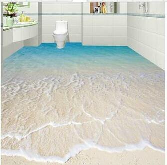 Custom Photo Floor Wallpaper 3d Stereoscopic Sea Beach