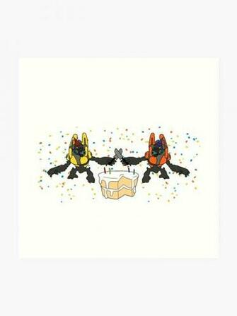 Grunt BirtHDay Party No Background Art Print By Justdawson