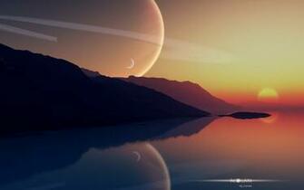 Fantasy Art Alien Landscapes Reflections Wallpaper