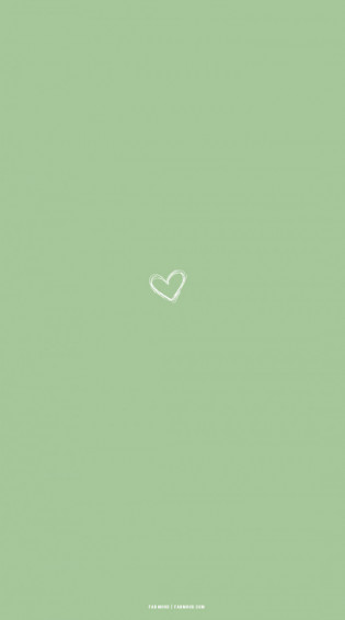Cute Spring Wallpaper For Phone iPhone Heart Sage Green
