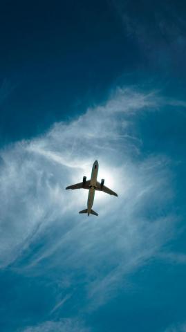 Airplane Sky Flight Clouds Height Wallpaper Background