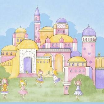 Rasch Princess Extra Wide Wallpaper Border Pink Blue Green
