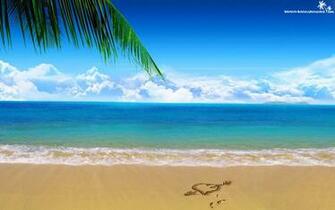 Wallpaper Love Heart On Beach Sand Resolution High Jpg