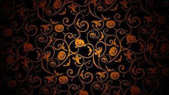 Halloween Pattern On Black Wallpaper Holiday