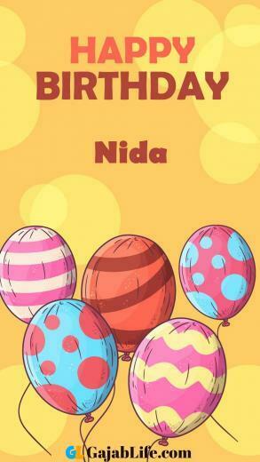 Create Nida Happy BirtHDay Image Wallpaper With Coloring Balloons