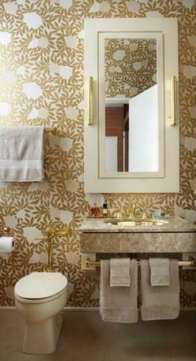 Little Asuka Wallpaper Gold Metallic Floral