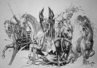 Horsemen Of The Apocalypse Religion Revelations Dark Horror Weapons