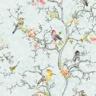 Statement Ornithology Blue Birds Wallpaper Departments Diy At