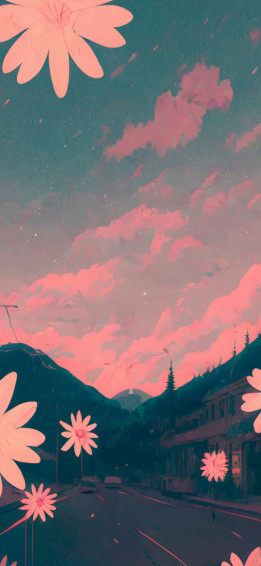 Pink Flowers Aesthetic Wallpaper