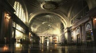 A Decopunk Bank Lobby