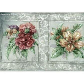 Red White Hibiscus Wallpaper Border