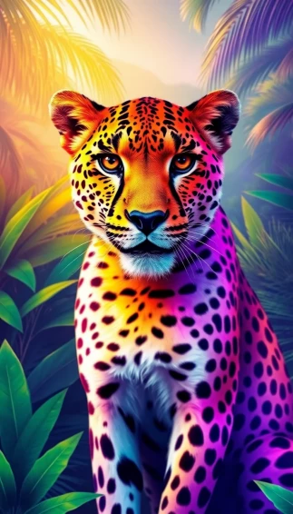 Rainbow Cheetah Wallpaper