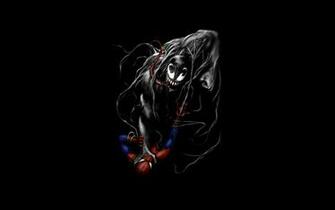 Wallpaper Venom And Spider Man Fight Black