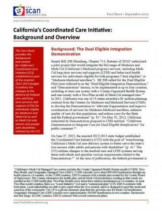 California S Coordinated Care Initiative Background And Over