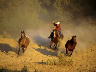 Horses Round Up And Cowboys Computer Desktop Wallpaper