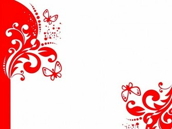 Red Decor And Butterflies Background Ppt Templates