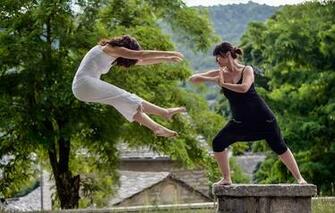 Wallpaper Girls Kick Flying Martial Art Situations