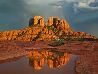 Rainbow Over Cathedral Rock Sedona Az Usa Beautiful Places Best