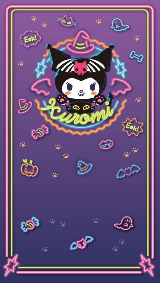 Kuromi Hello Kitty iPhone Wallpaper Art