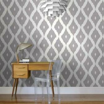 Kelly S Ikat Wallpaper In Soft Gray Graham Brown Crush